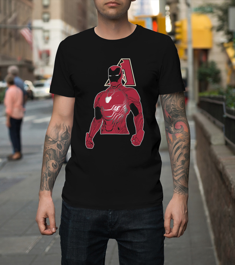 Iron Man Arizona Diamondbacks Crossover Battle Armor T-Shirt