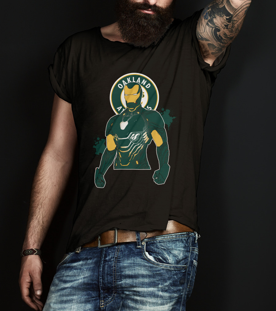 Iron Man Oakland Athletics Crossover T-Shirt