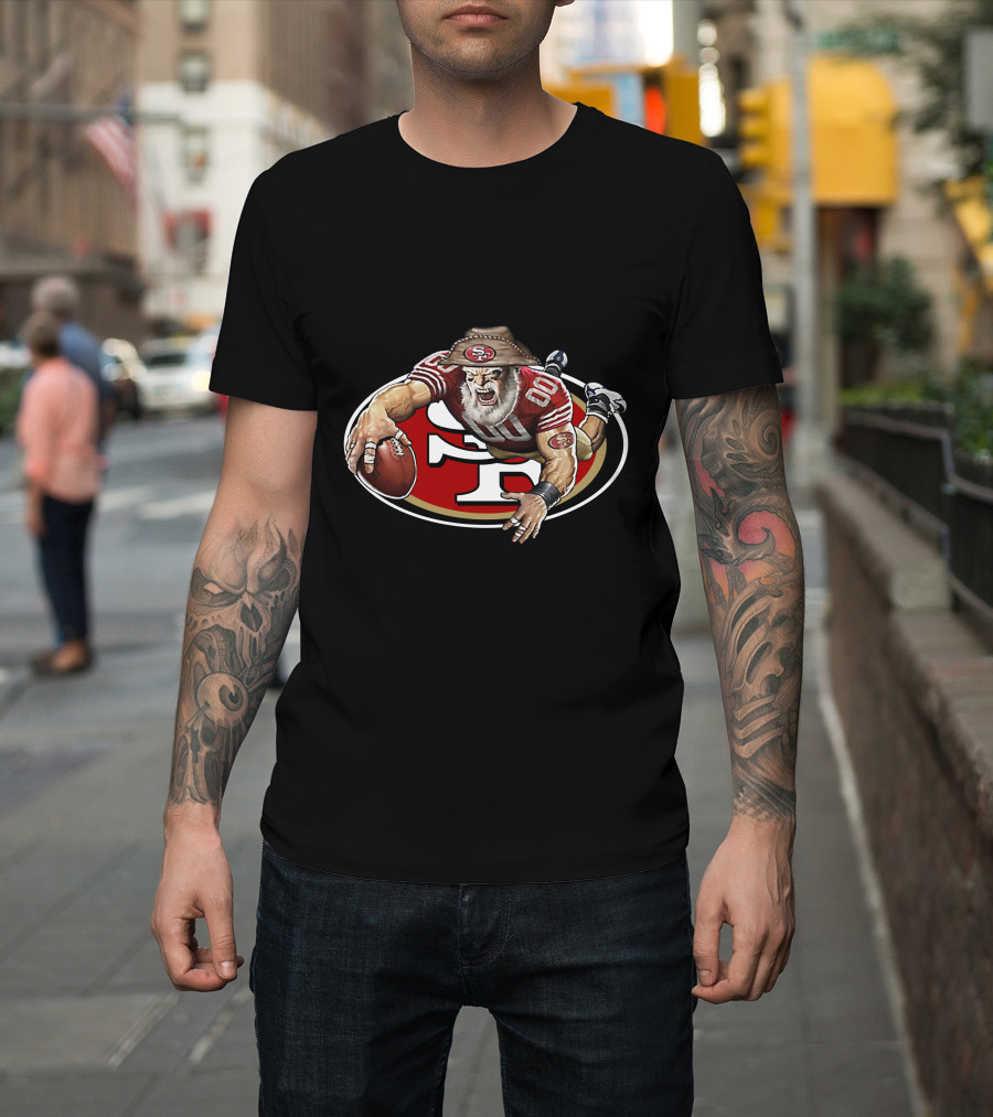 San Francisco 49ers Wild Cowboy Mascot Rugby Football T-Shirt