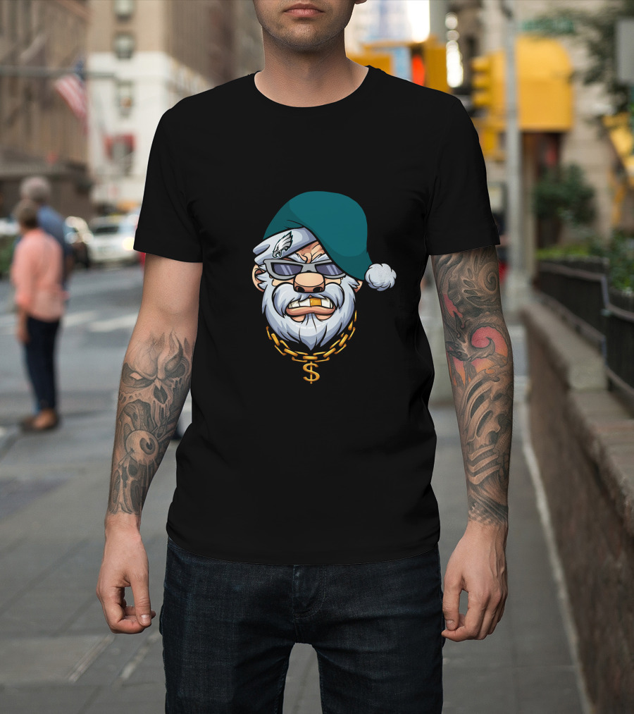 Eagles Gangster Santa Christmas Swag T-Shirt
