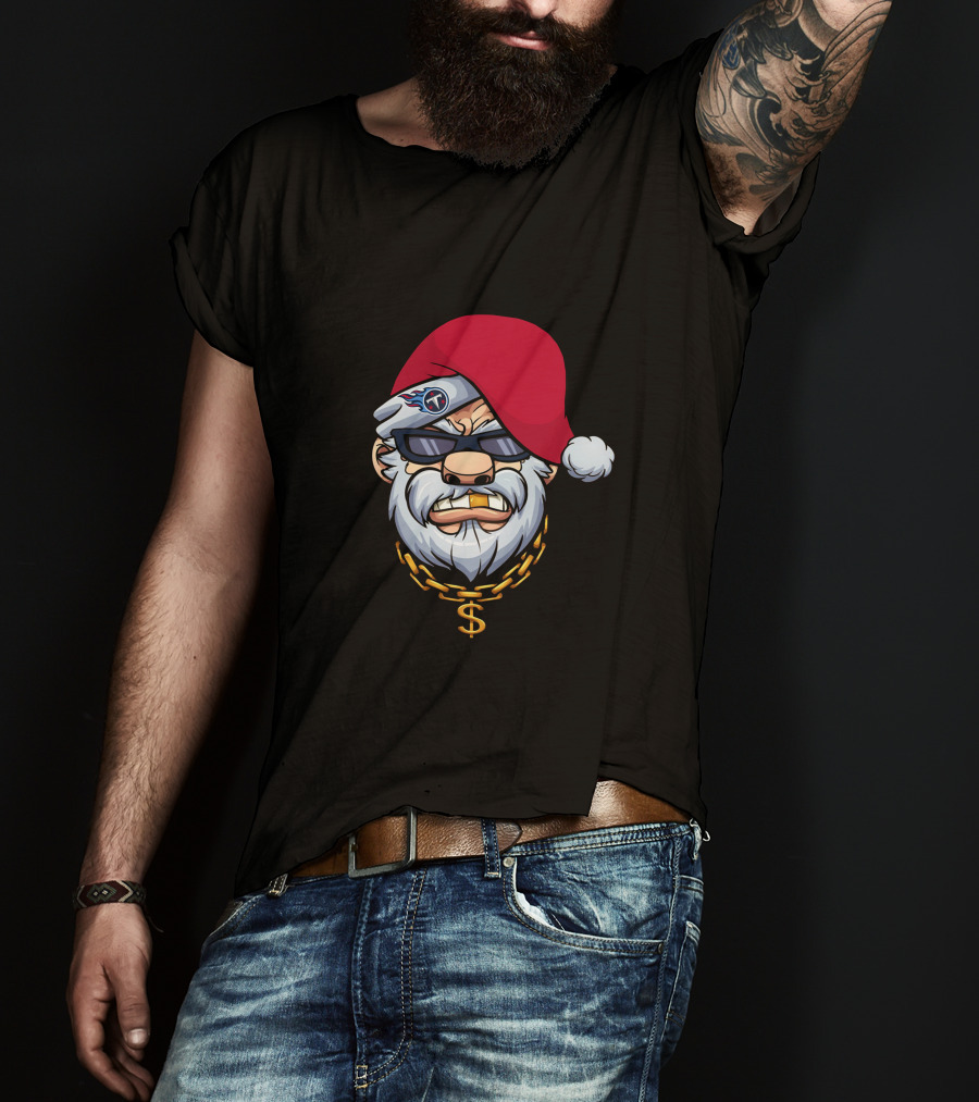 Titans Gangster Santa With Chain And Shades T-Shirt
