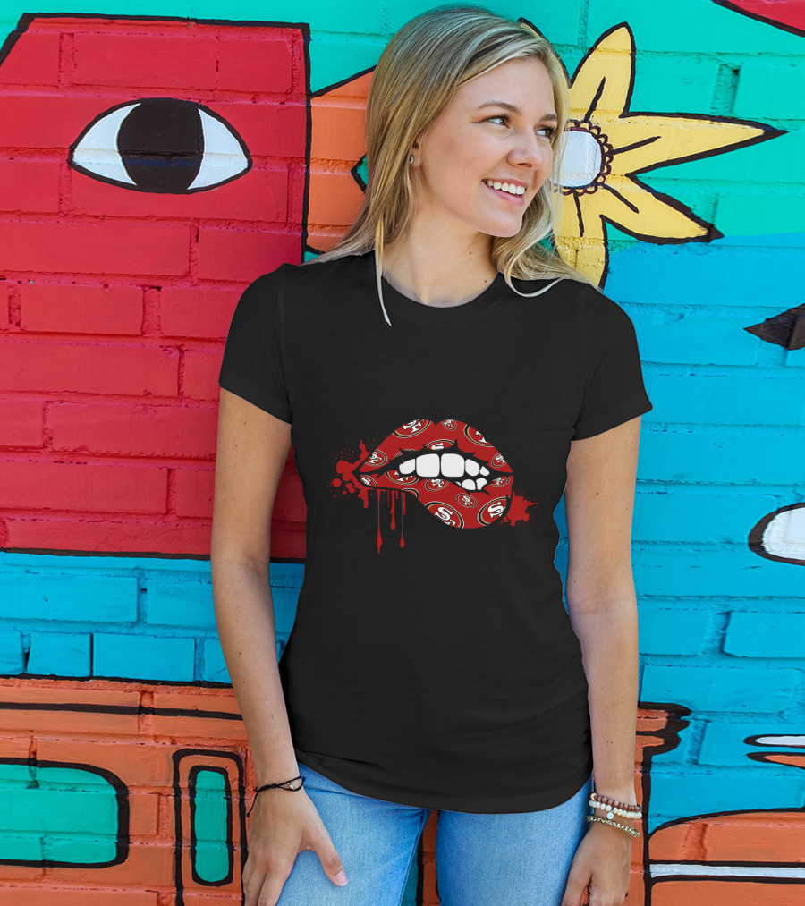 San Francisco 49ers Dripping Lip Logo Theme T-Shirt