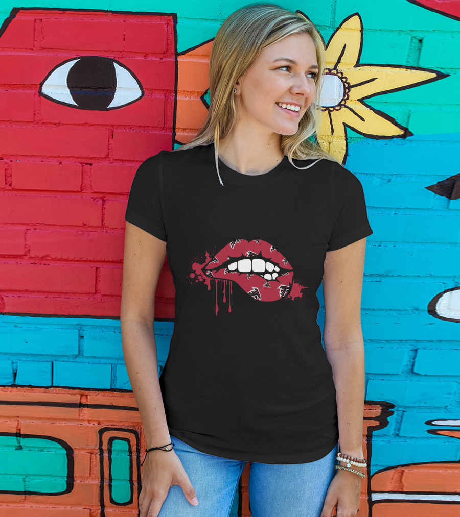 Dripping Lips With Falcons Iconic Red Bite T-Shirt