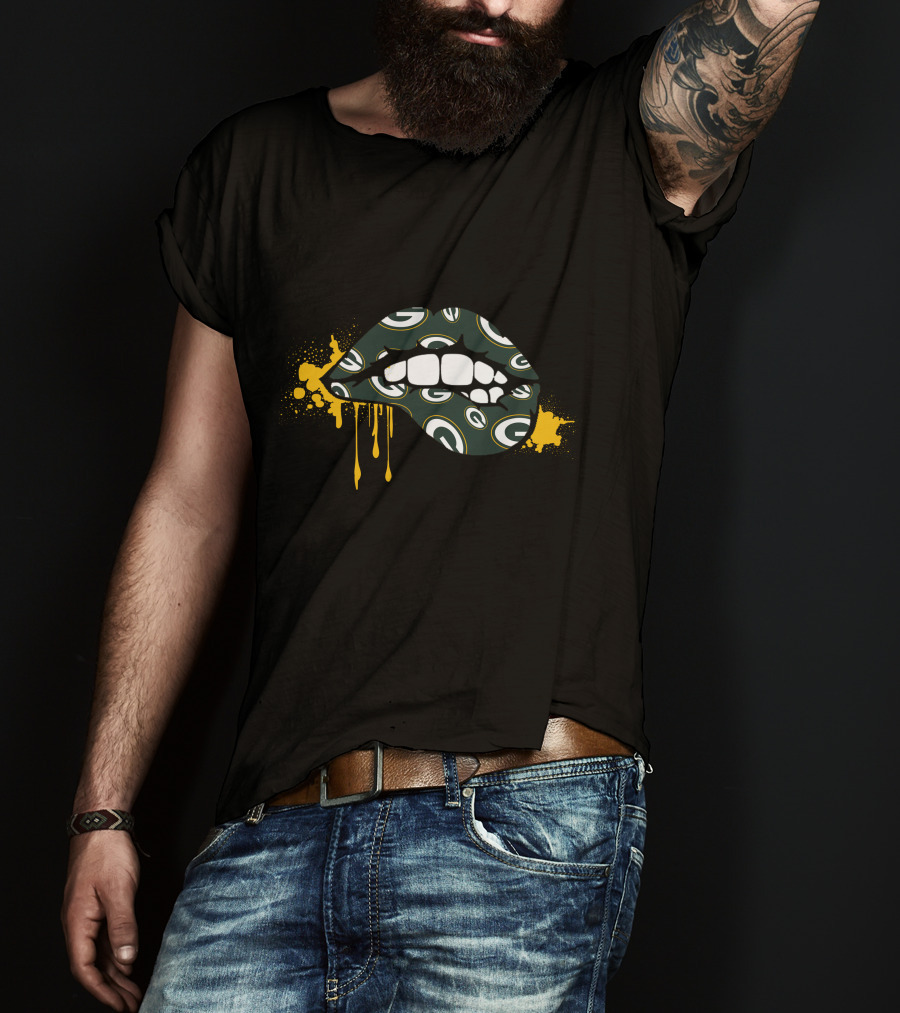 Dripping Lips Green Bay Packers T-Shirt