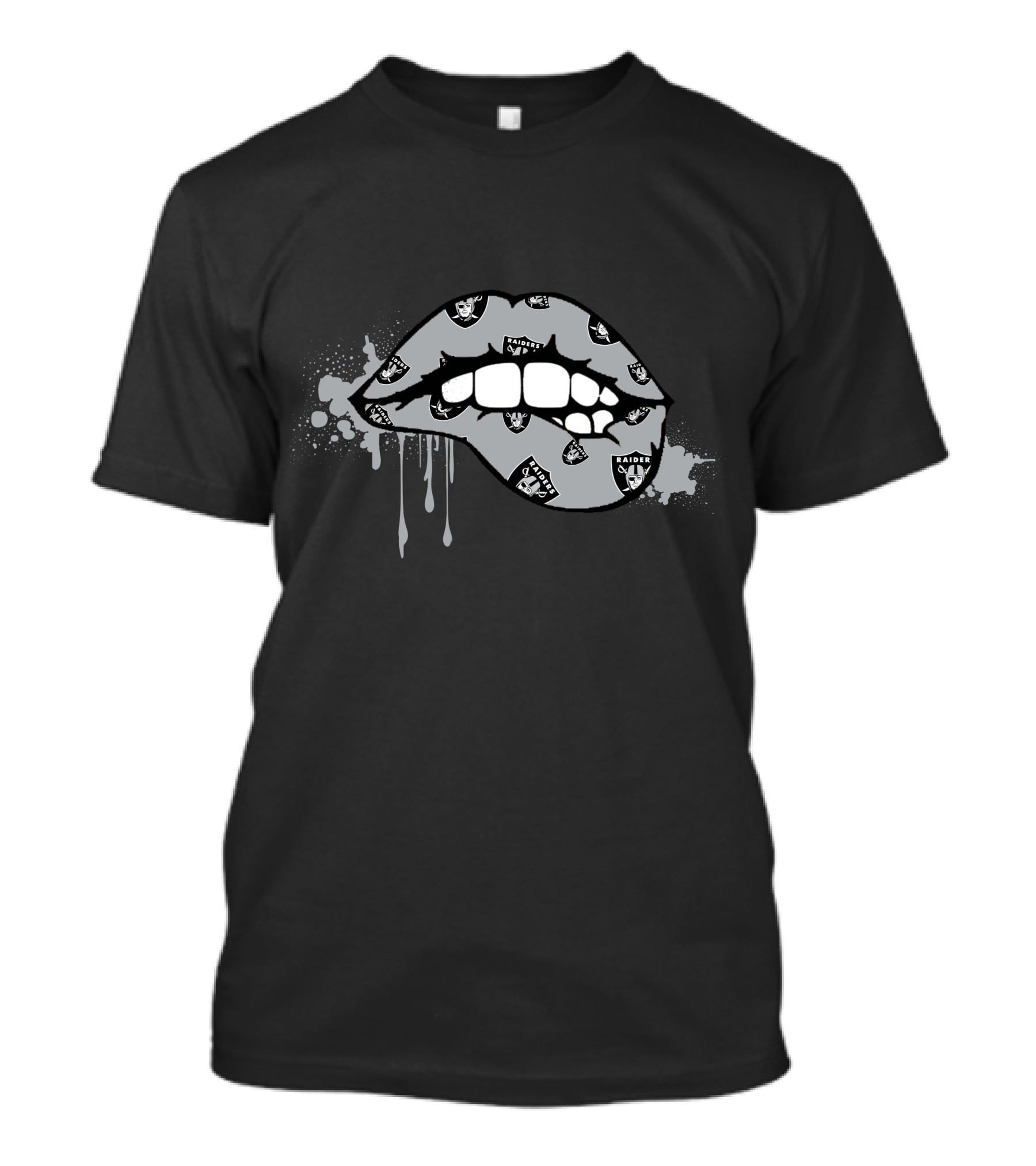 Dripping Lips Raiders Nfl Team T-Shirt