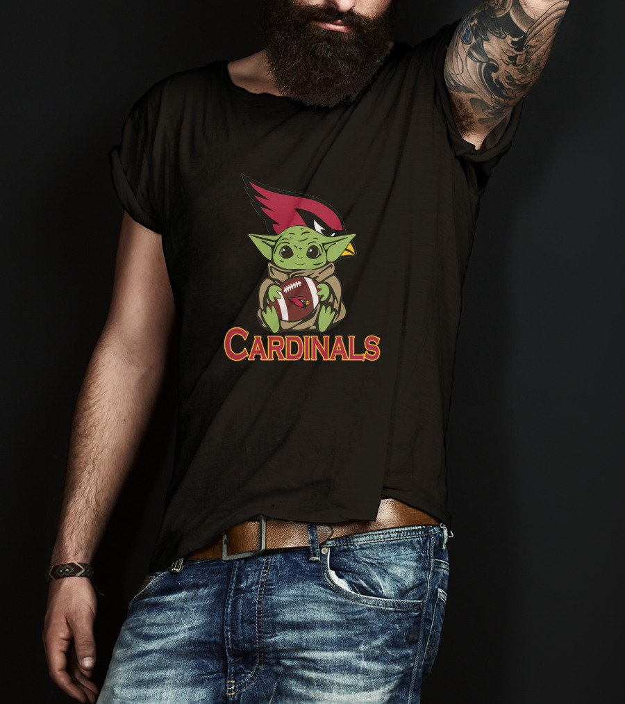 Cardinals Baby Yoda Star Wars Football Fan T-Shirt