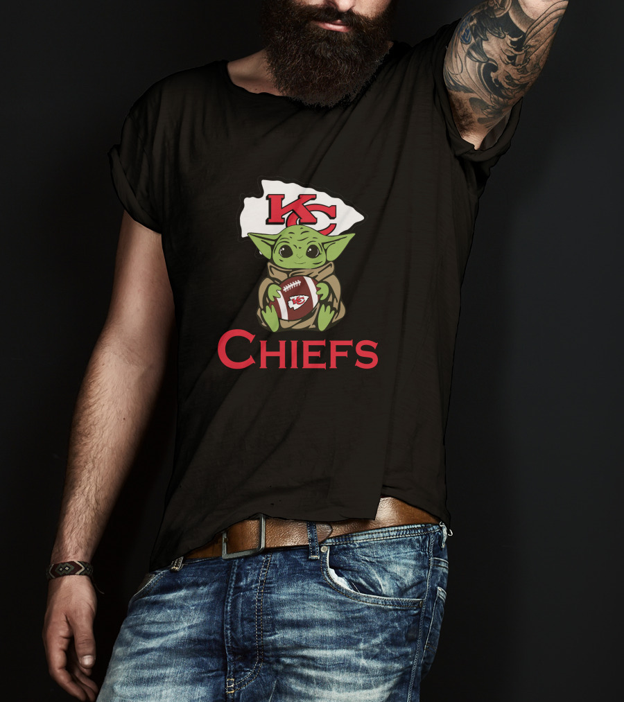 Chiefs Baby Yoda Star Wars Kansas City Football T-Shirt