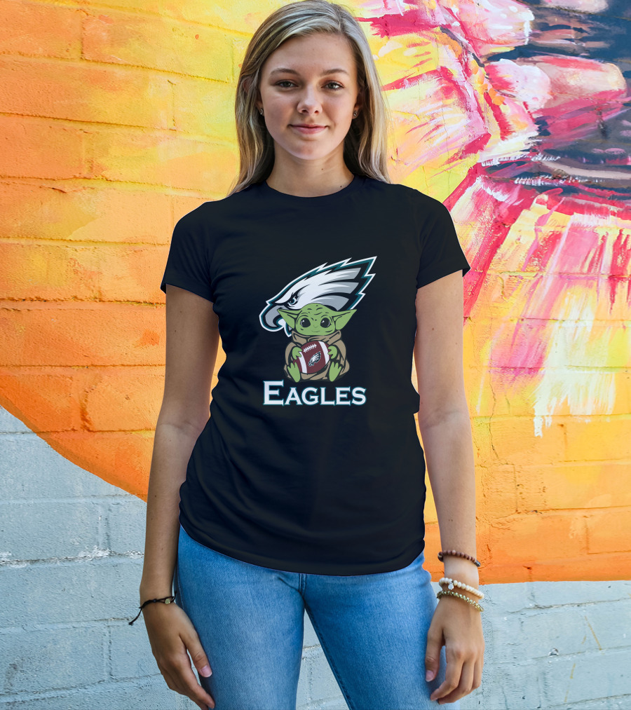 Eagles Baby Yoda Star Wars Football Fan T-Shirt