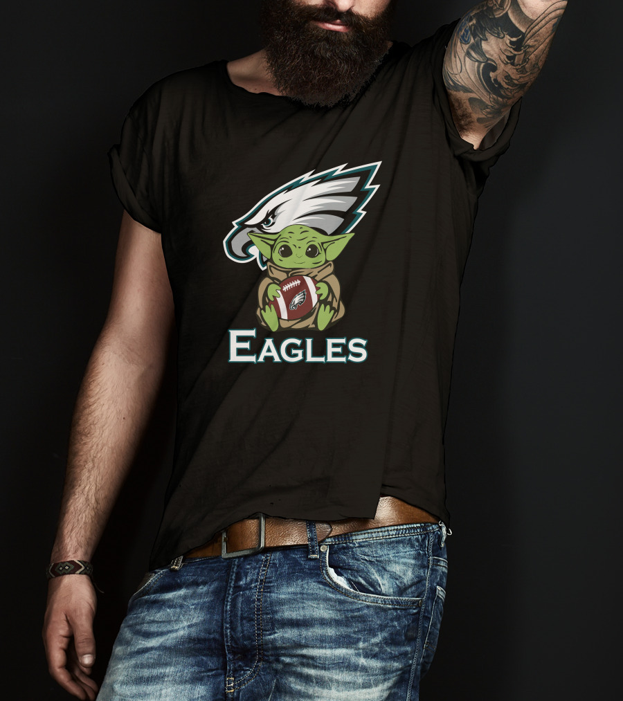 Eagles Baby Yoda Star Wars Football Fan T-Shirt