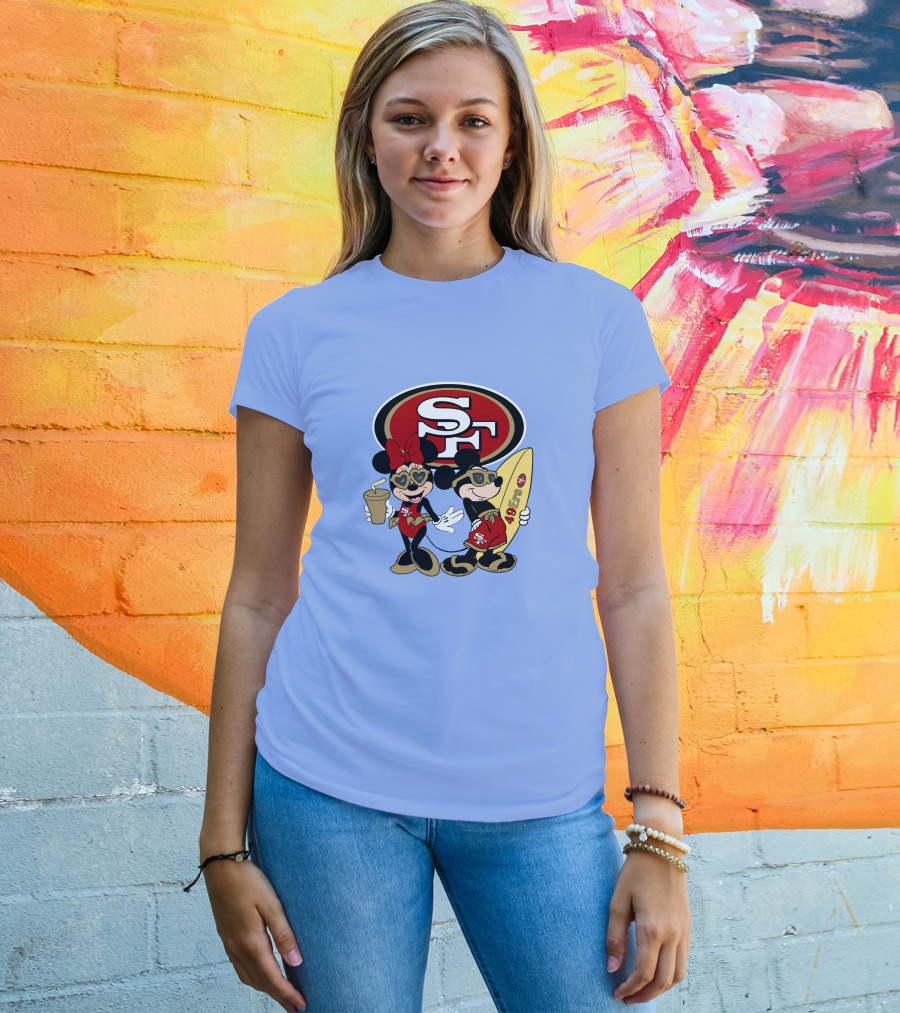 49ers Mickey Minnie Surfing Vacation Sf T-Shirt