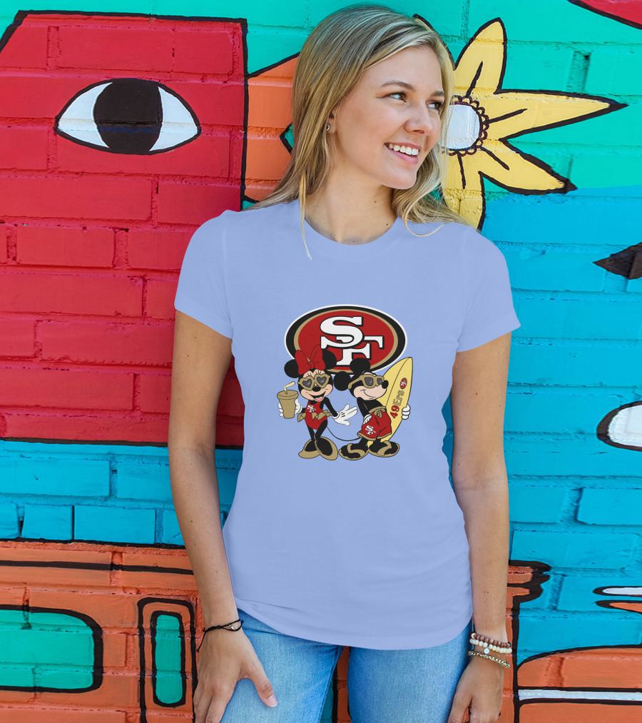 49ers Mickey Minnie Surfing Vacation Sf T-Shirt