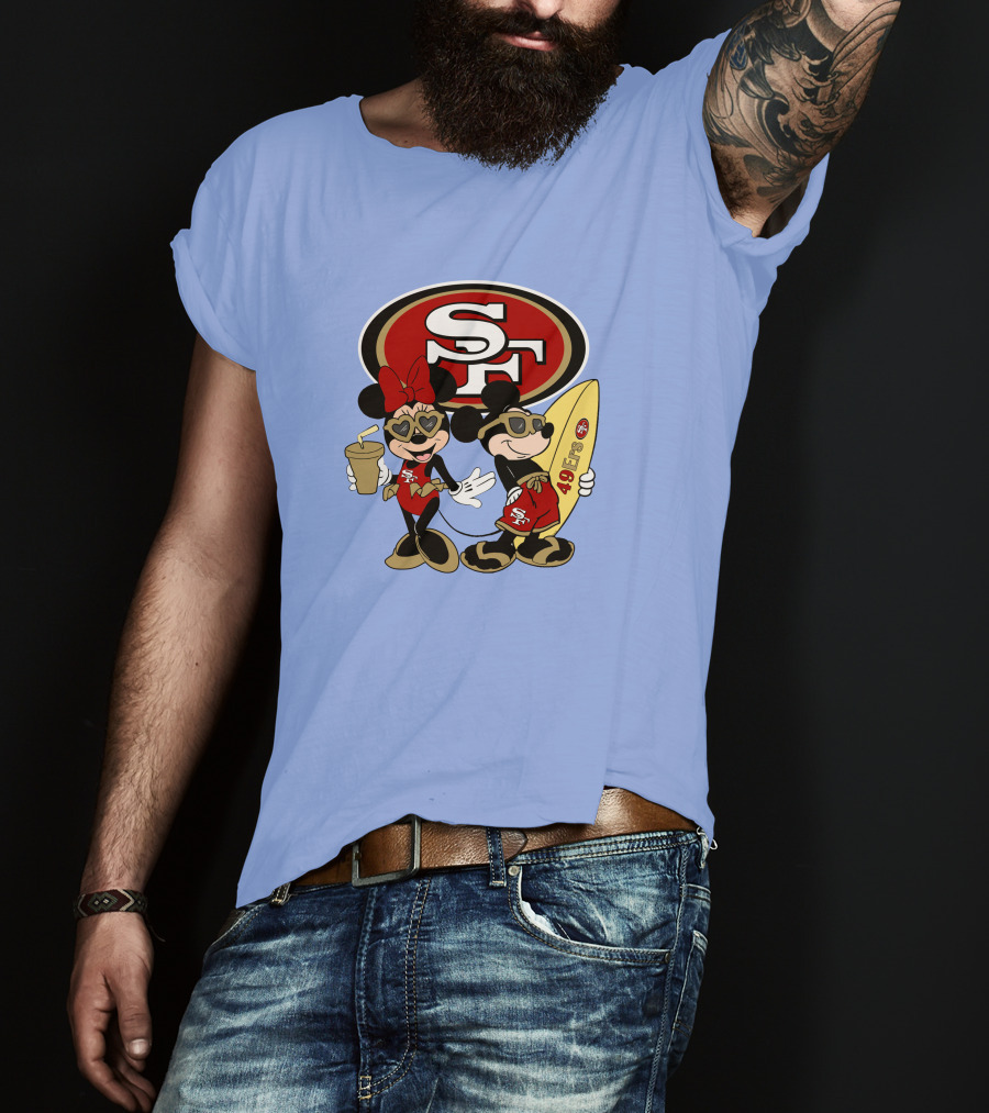 49ers Mickey Minnie Surfing Vacation Sf T-Shirt