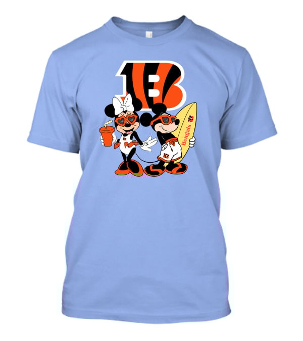 Bengals Mickey And Minnie Vacation Surfer Adventure T-Shirt