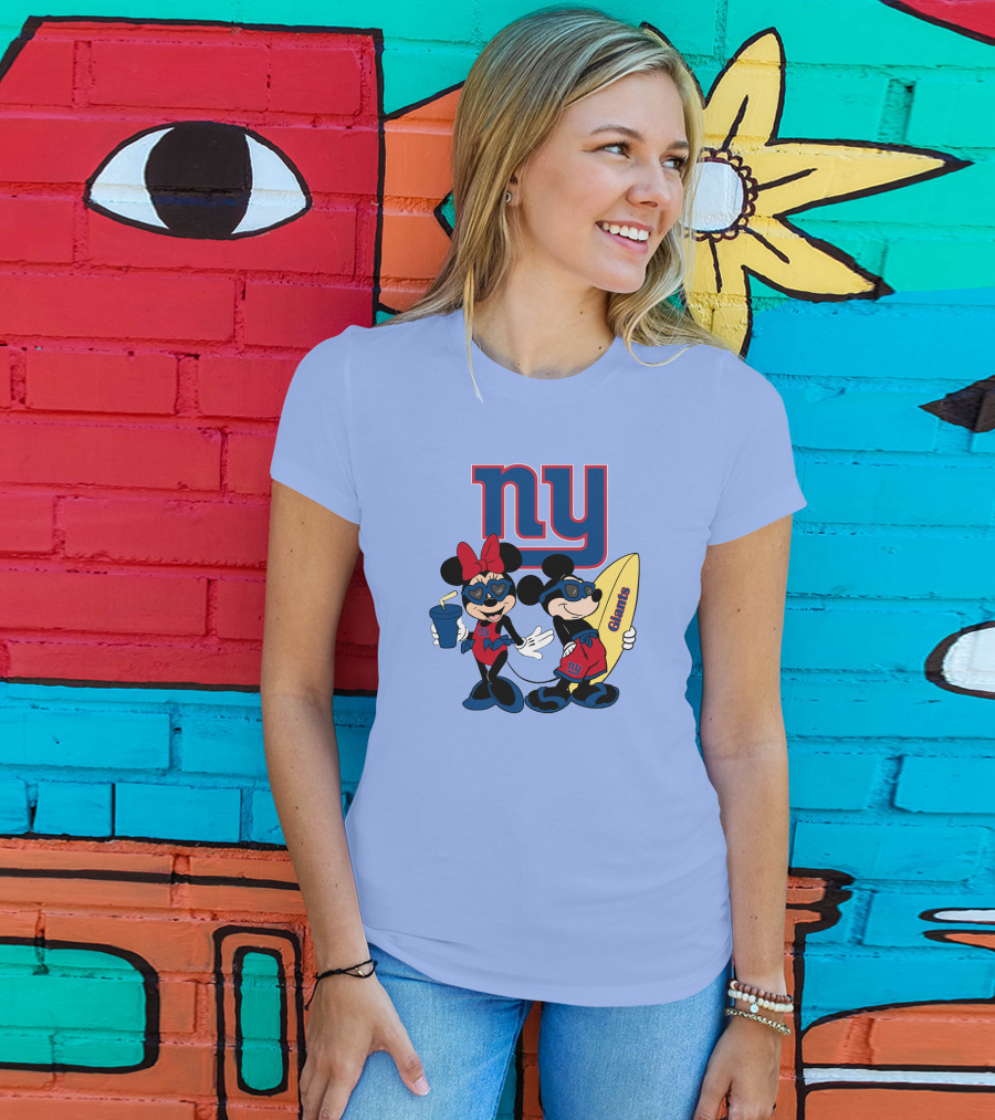 Ny Giants Vacation Mickey Minnie T-Shirt