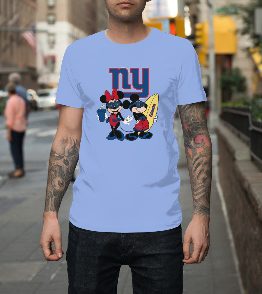 Ny Giants Vacation Mickey Minnie T-Shirt
