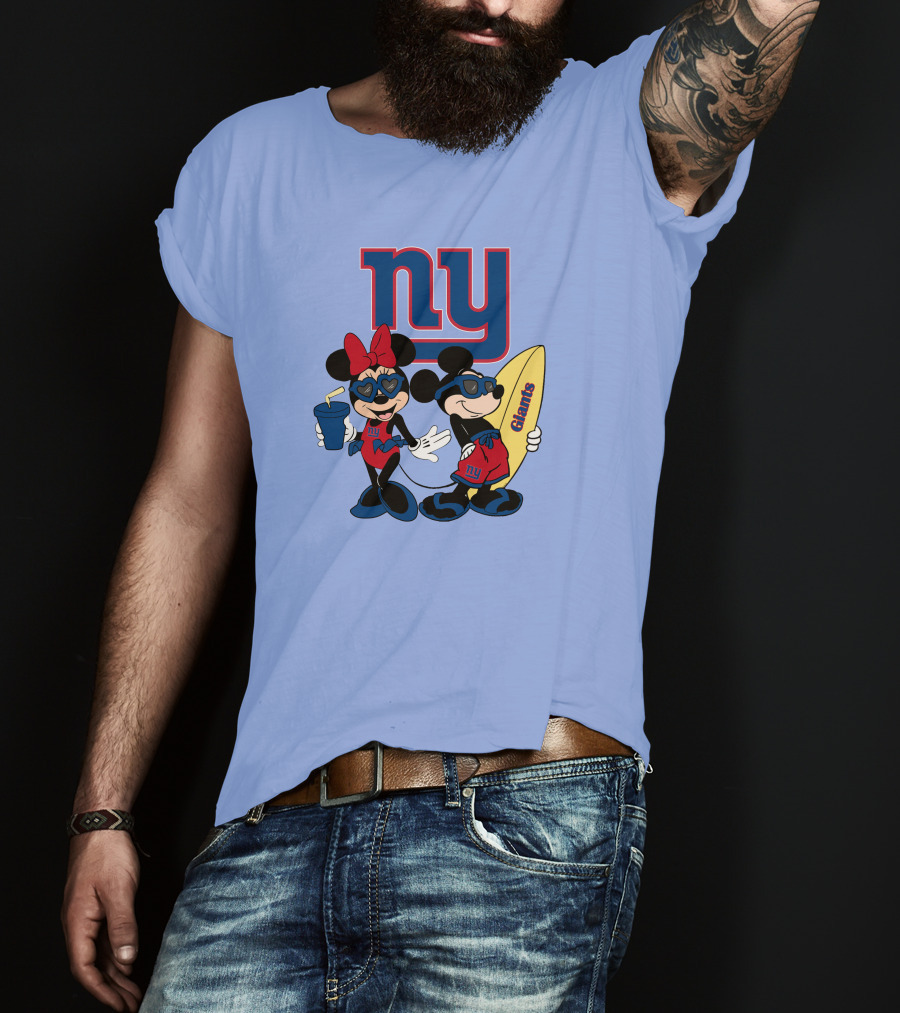 Ny Giants Vacation Mickey Minnie T-Shirt