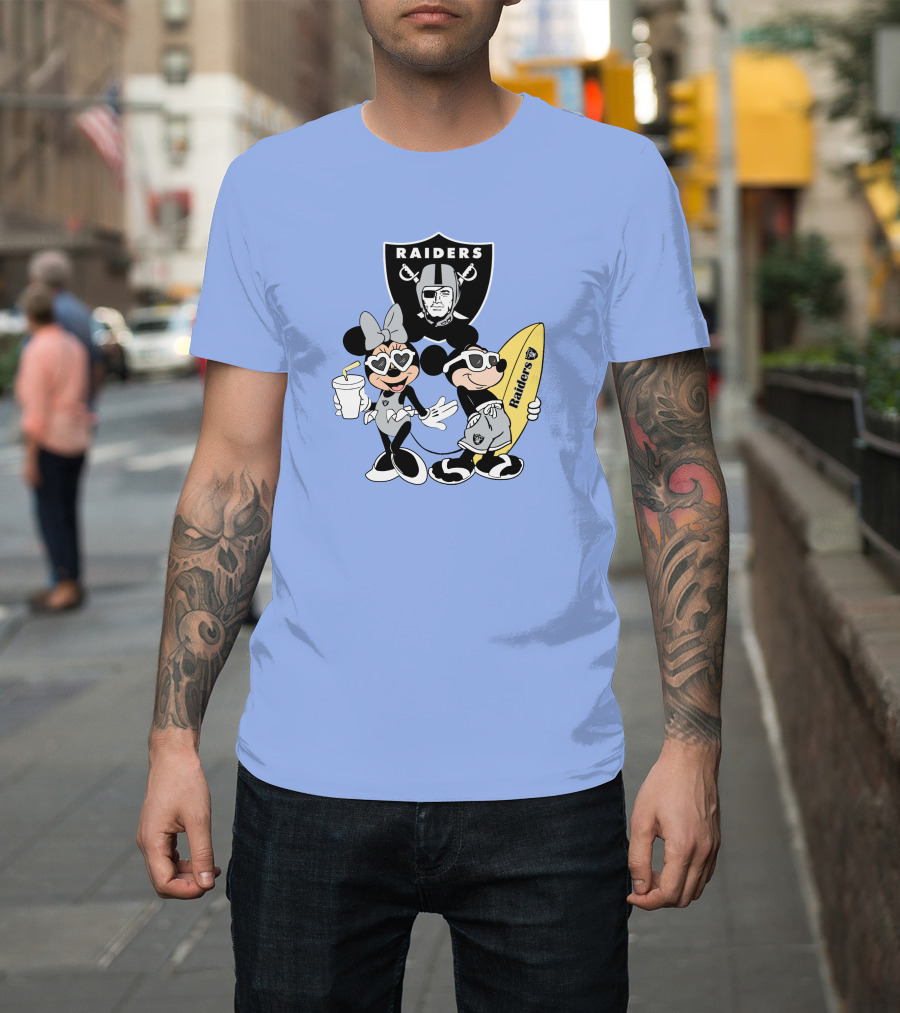 Raiders Mickey Minnie Vacation Surfing Fun T-Shirt