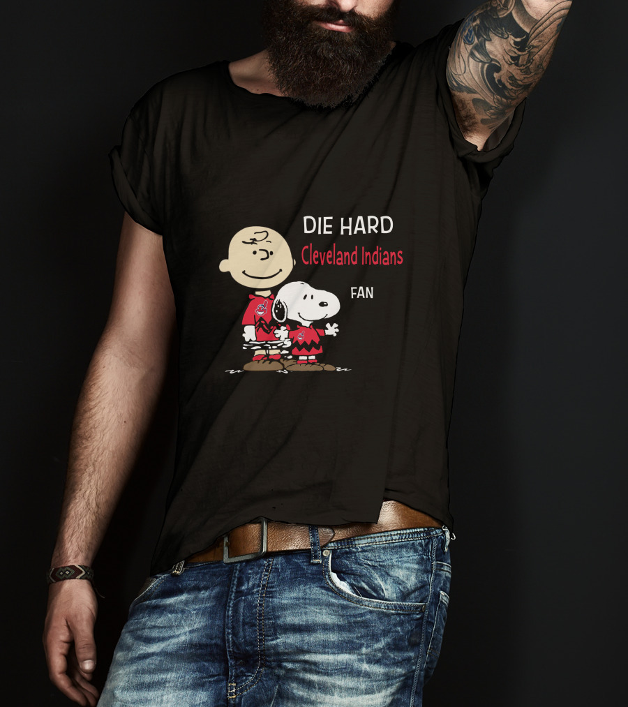 Die Hard Cleveland Indians Fan Snoopy And Charlie Brown T-Shirt