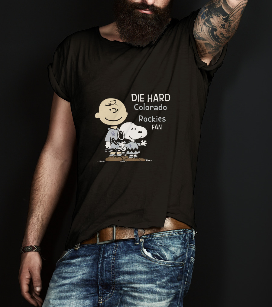 DIE HARD Colorado Rockies FAN Snoopy And Charlie Brown T-Shirt