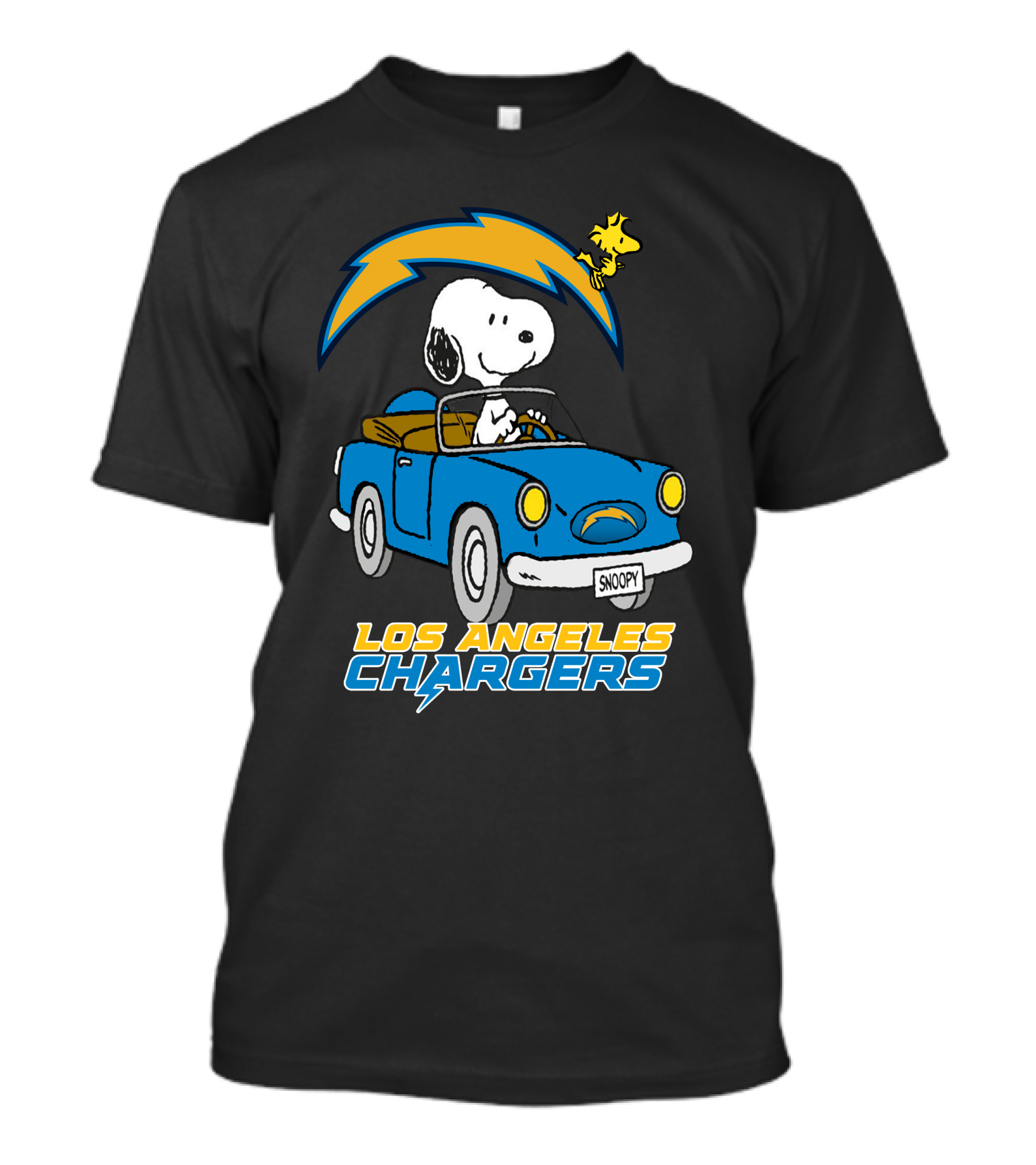 Los Angeles Chargers Snoopy Driving With Woodstock T-Shirt