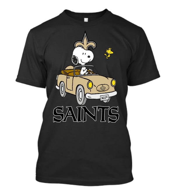 Saints Snoopy And Woodstock Driving Adventure T-Shirt
