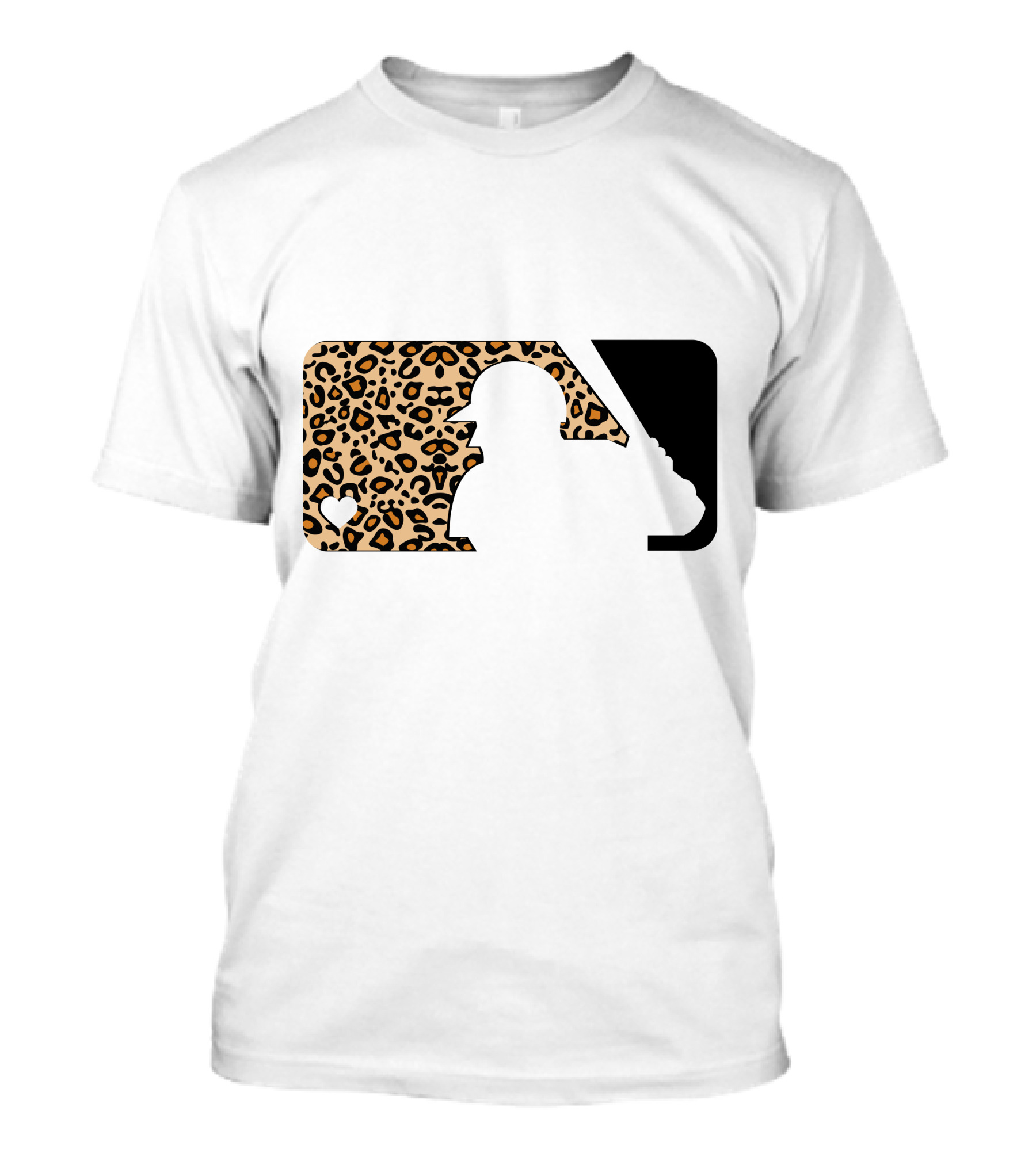 MLB Baseball Leopard Print Batter Silhouette Sublimated T-Shirt