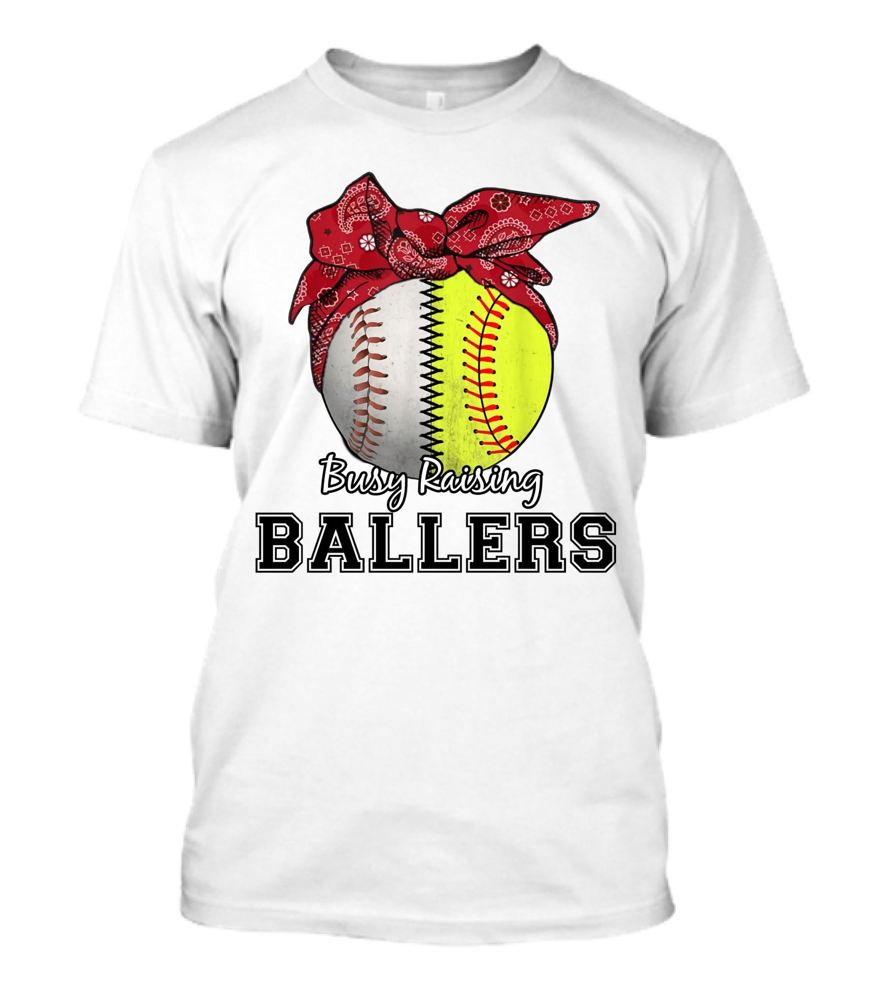 Busy Raising Baseball And Softball Ballers Bandana T-Shirt