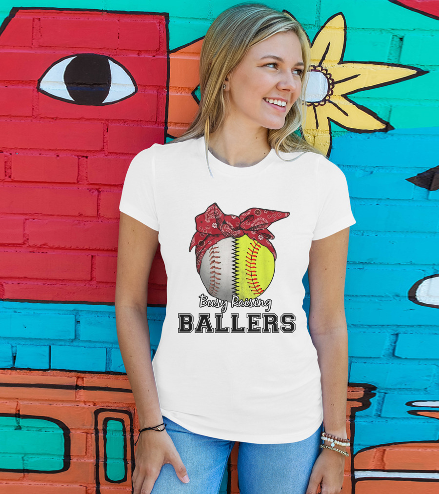 Busy Raising Baseball And Softball Ballers Bandana T-Shirt