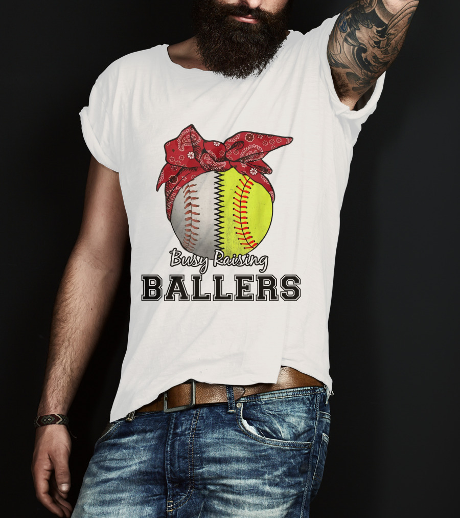 Busy Raising Baseball And Softball Ballers Bandana T-Shirt