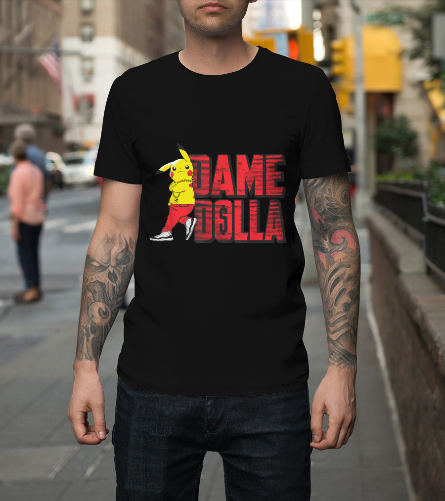 Pikachu Dame Dolla Crossover Red Outfit Sneakers T-Shirt
