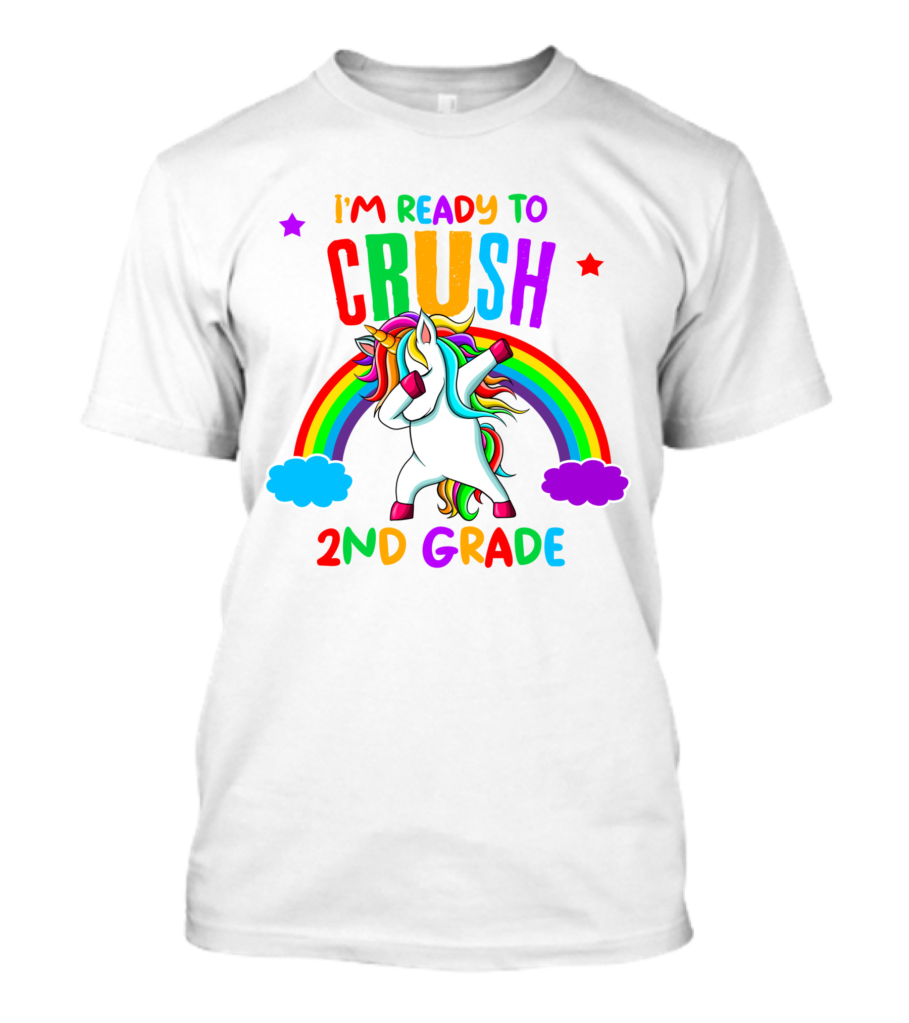 I'm Ready To Crush 2nd Grade With Dancing Unicorn And Rainbow T-Shirt