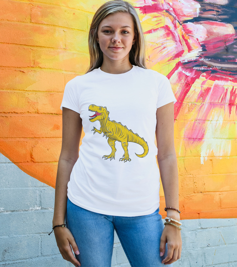 Yellow Dinosaur Tyrannosaurus Rex T-Shirt