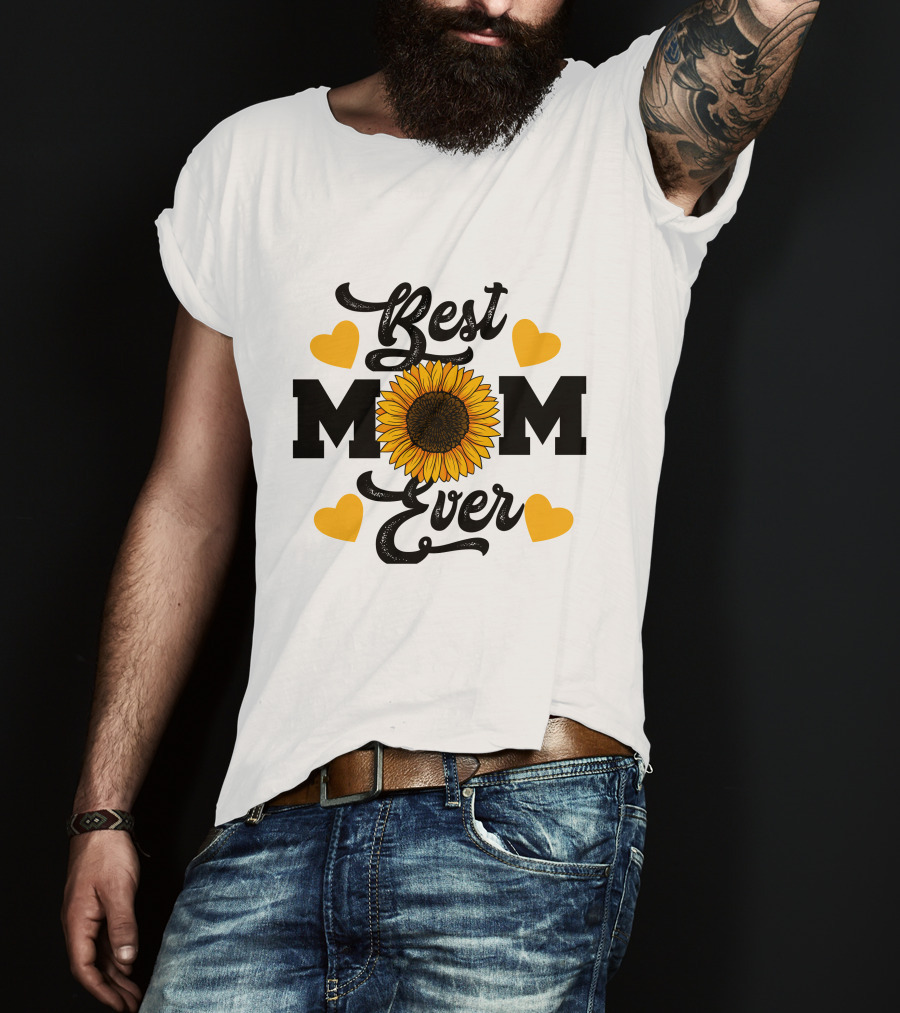 Best Mom Ever Sunflower Hearts T-Shirt