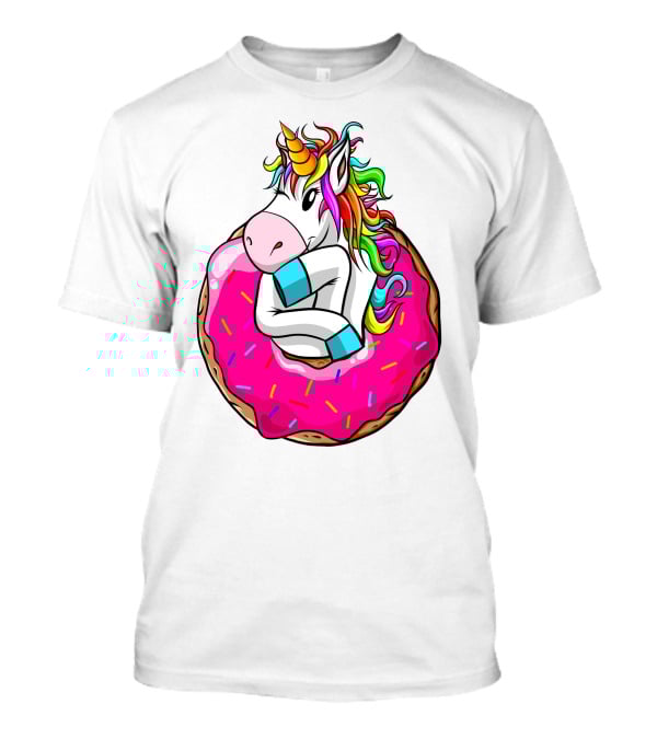 Baby Unicorn Inside Pink Sprinkled Donut T-Shirt