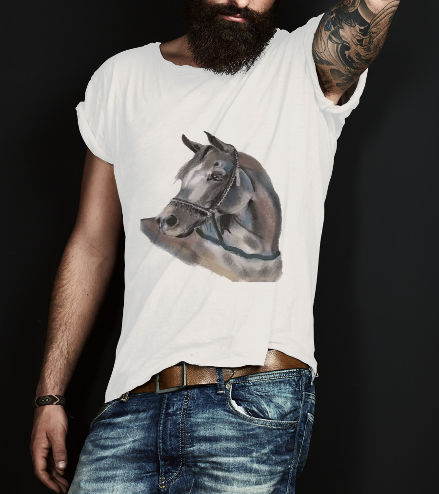 Watercolor Portrait Of Arabian Horse Head T-Shirt