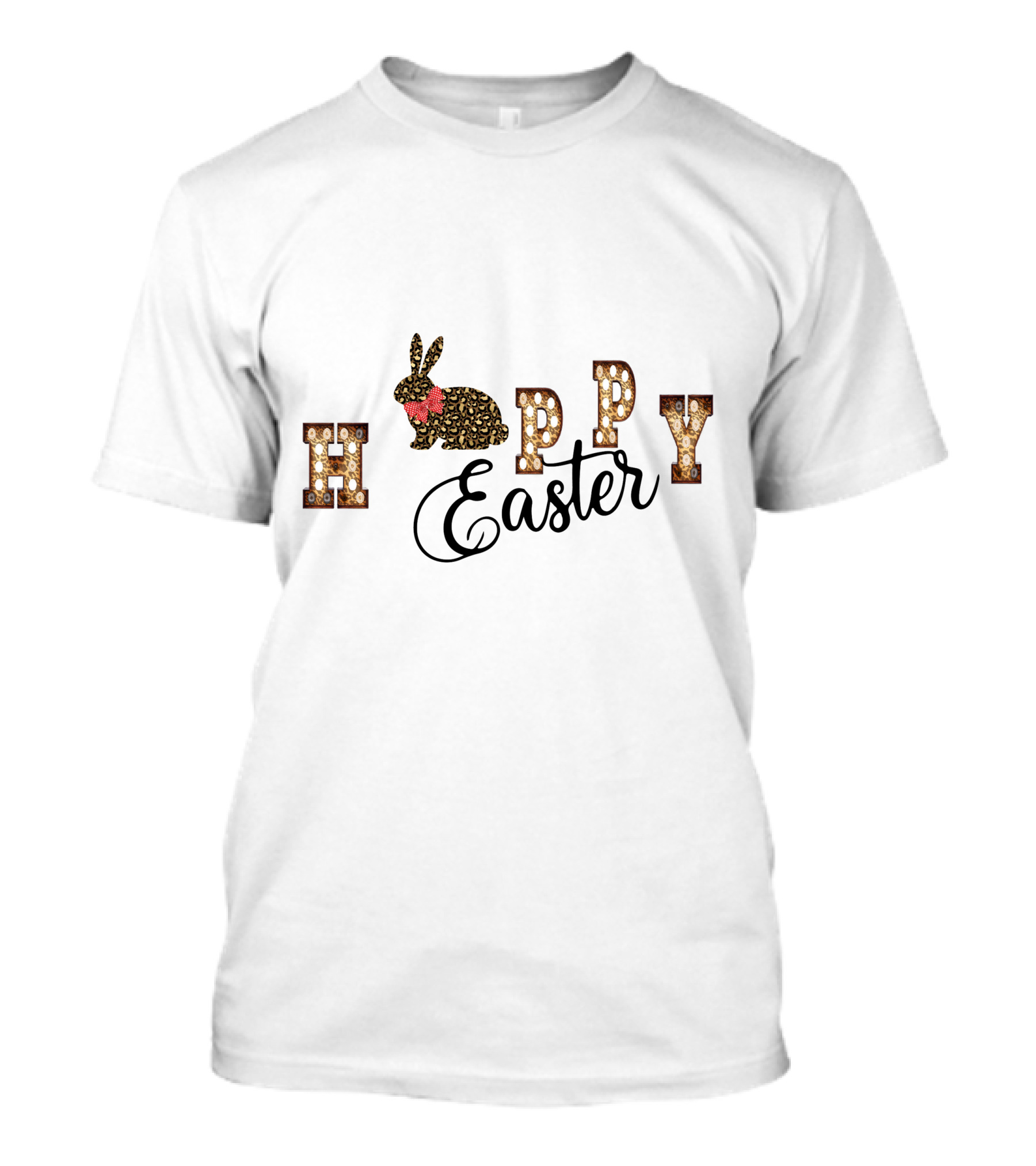 Happy Easter Bunny With Floral Accents And Decorative Text T-Shirt