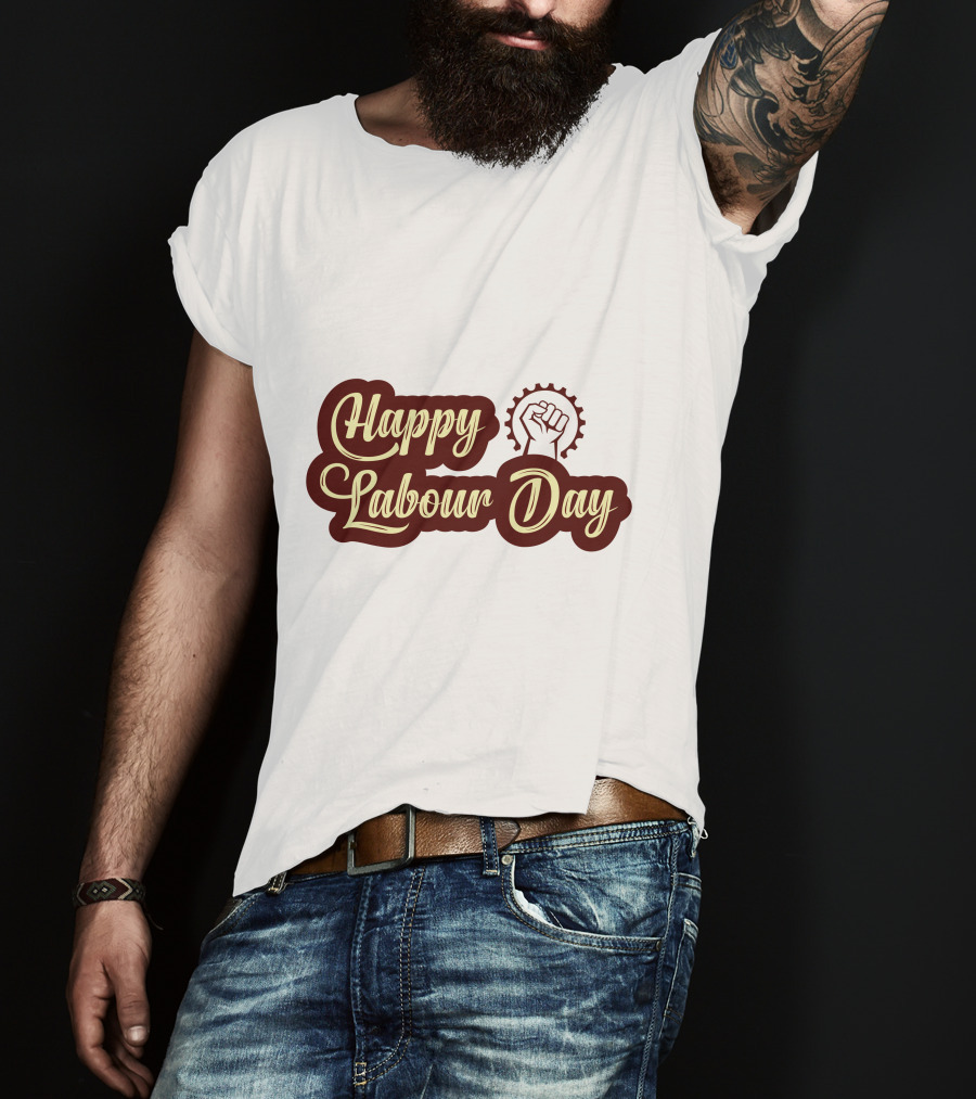 Happy Labour Day Fist And Gear T-Shirt
