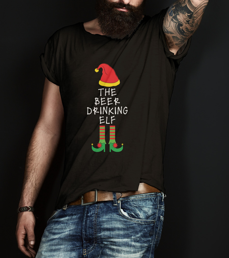 Elf Family Christmas The Beer Drinking Elf T-Shirt