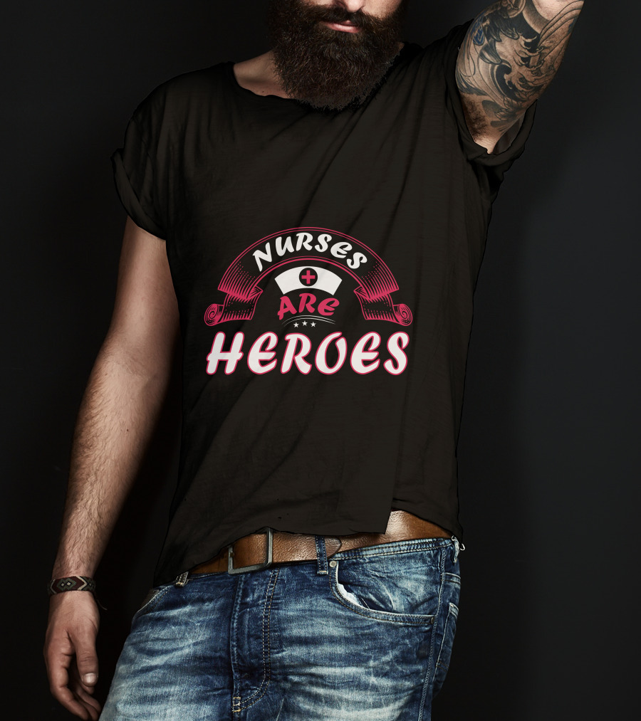 Nurses Are Heroes Red Cross Nurse Hat T-Shirt