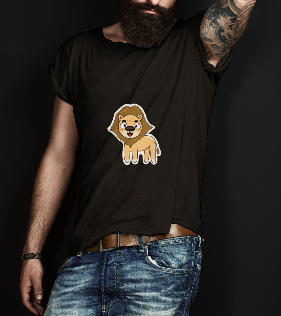 Lion Sticker Cute Cartoon T-Shirt