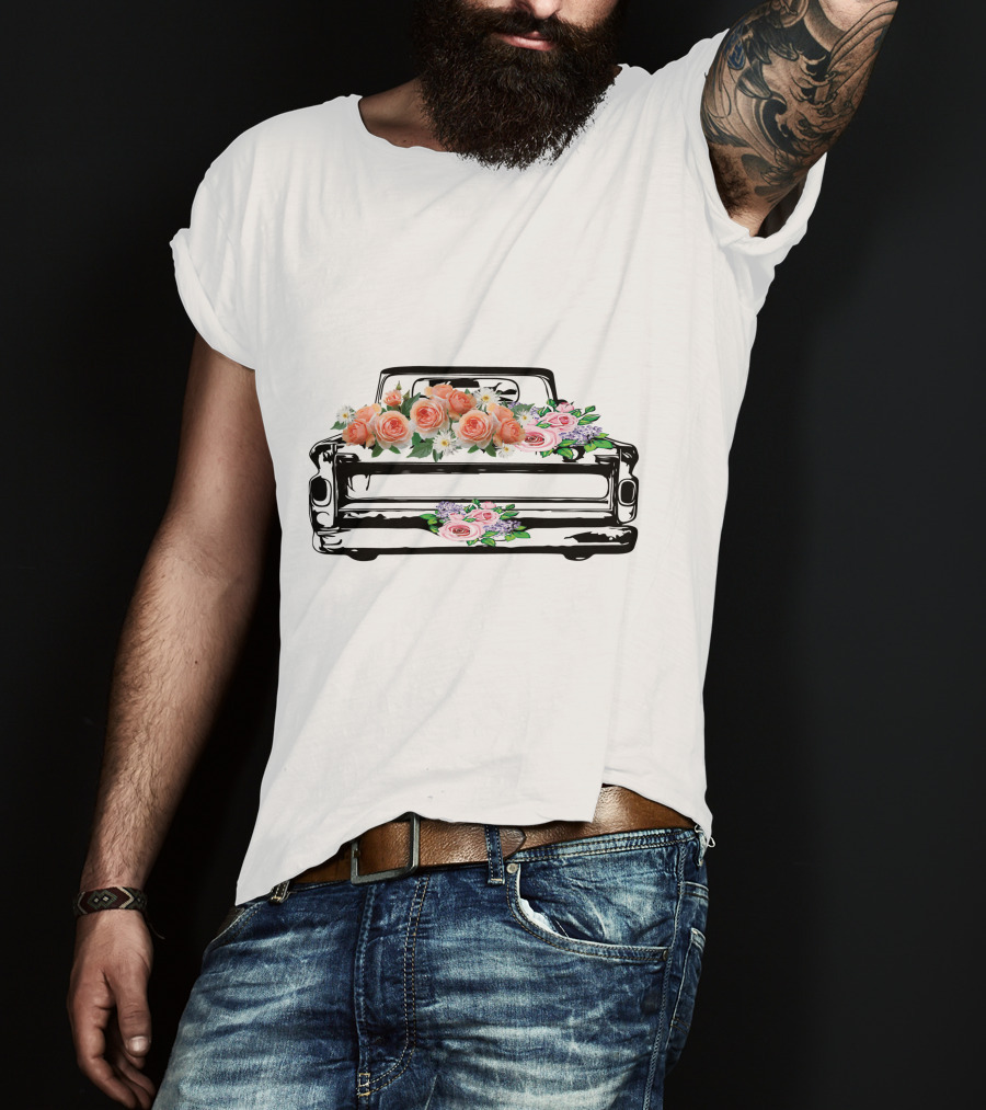 Vintage Truck Floral Arrangement T-Shirt