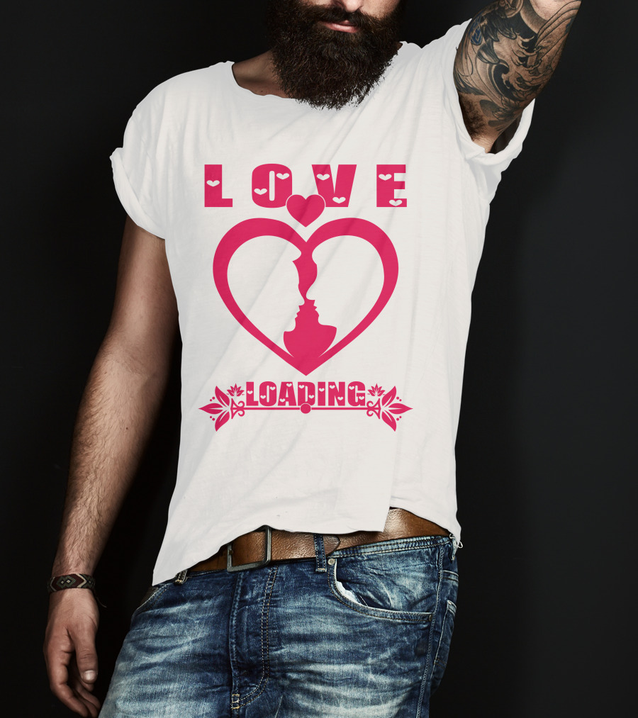 LOVE Heart Silhouette Couple LOADING T-Shirt