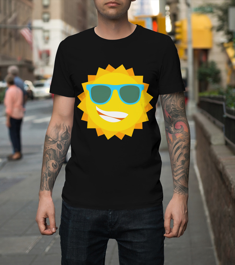 Cool Sun With Blue Sunglasses T-Shirt