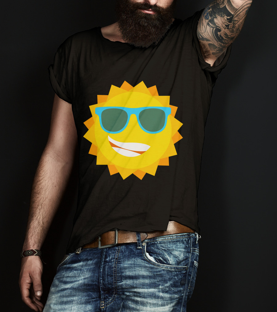 Cool Sun With Blue Sunglasses T-Shirt