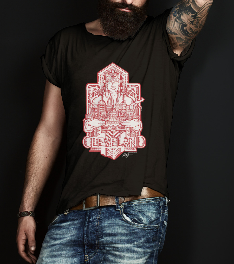 Cleveland Cityscape Guardian Red Line T-Shirt