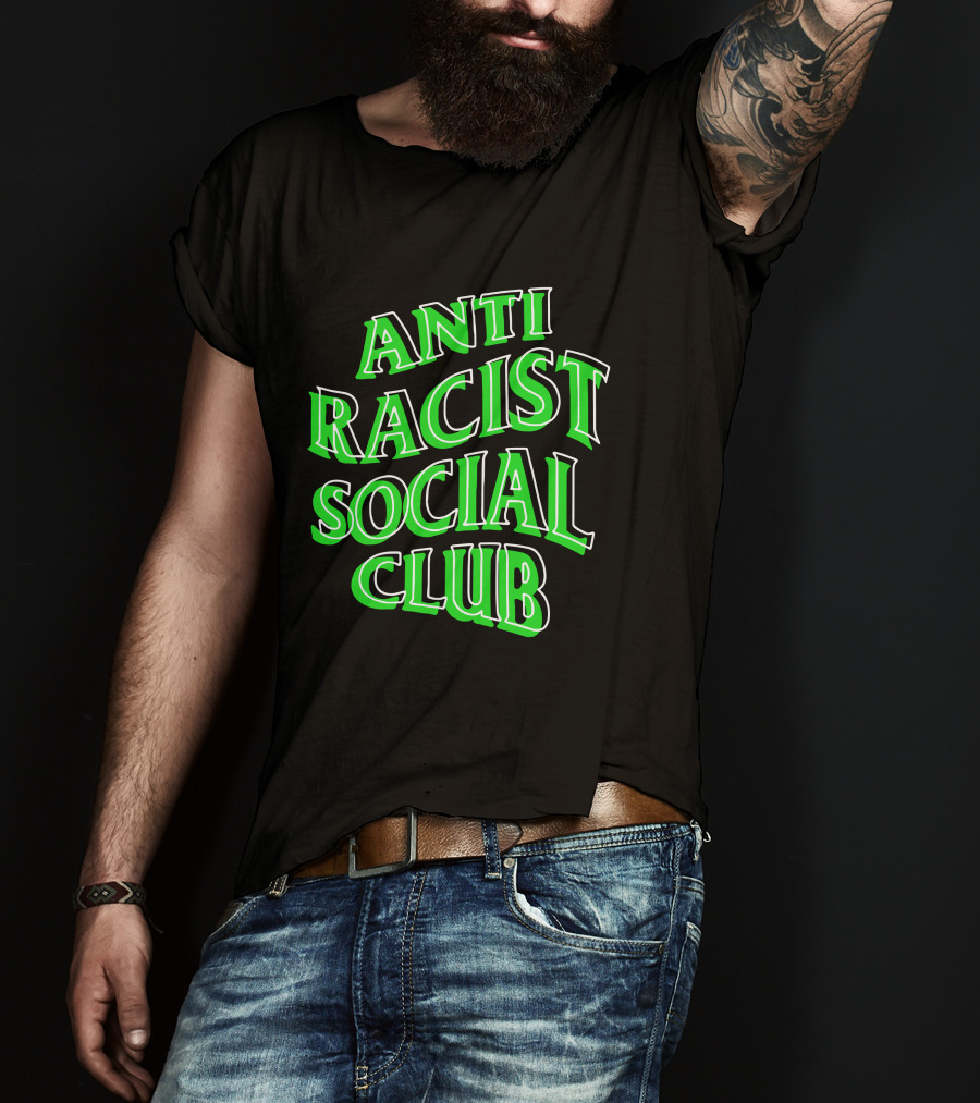 Anti Racist Social Club Green Text T-Shirt