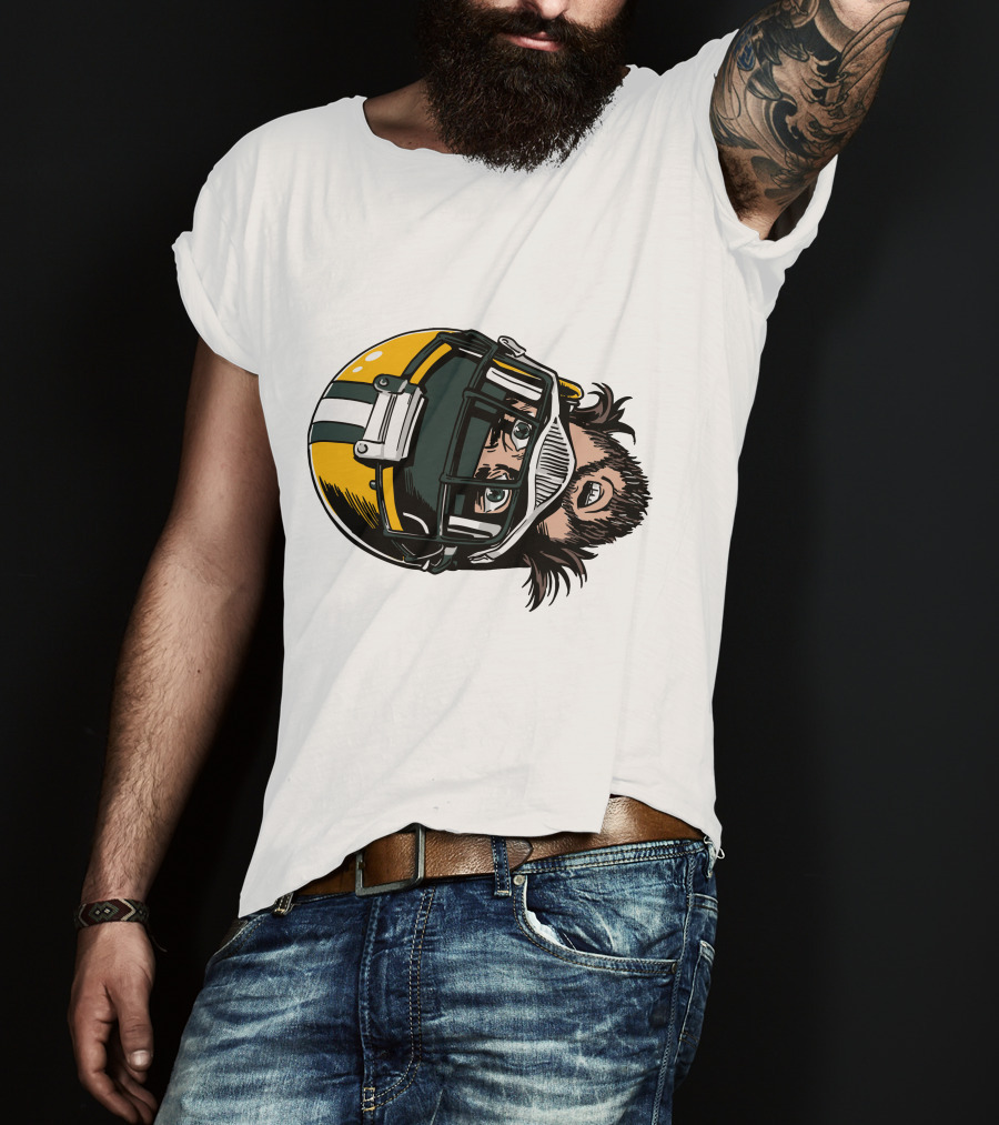 Aaron Rodgers Green Bay Packers Helmet T-Shirt