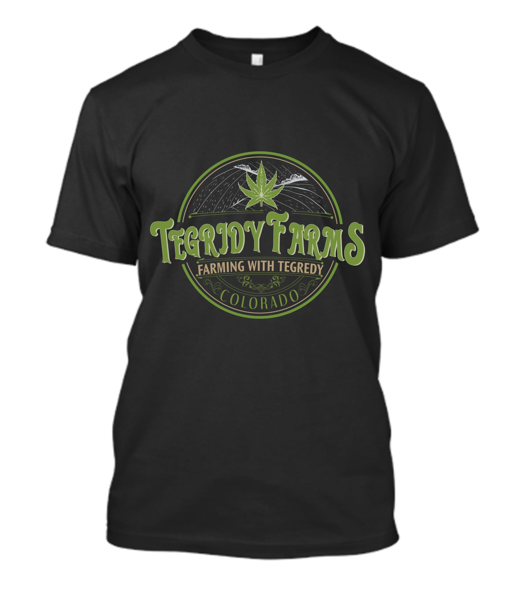 Tegridy Farms Farming With Tegridy Colorado Vintage Logo Cannabis Leaf T-Shirt