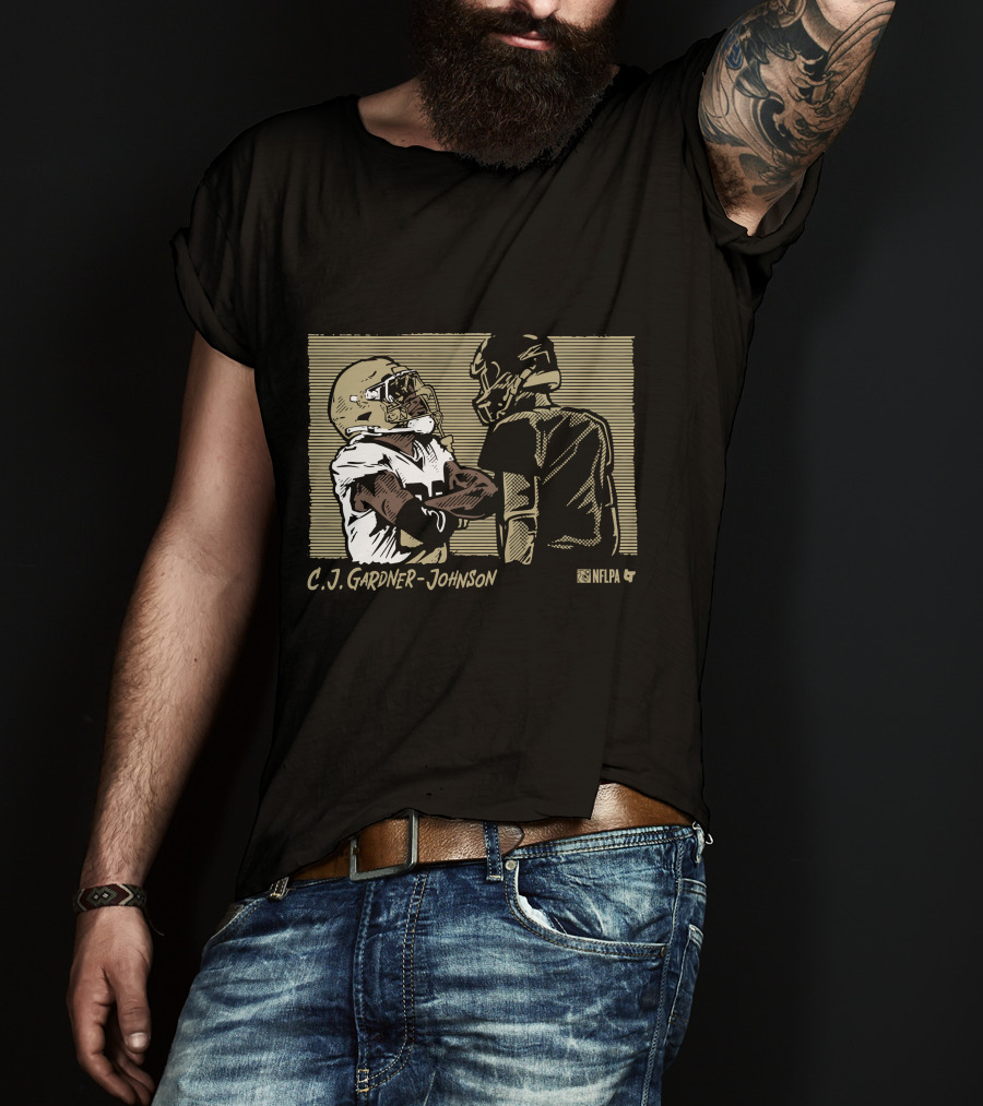 C.J. Gardner-Johnson NFLPA Confrontation With Helmeted Opponent T-Shirt