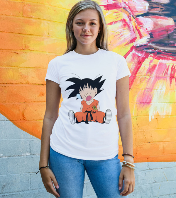 Baby Goku Sleepy Orange Gi Krillin Kanji Bubblegum Drool T-Shirt